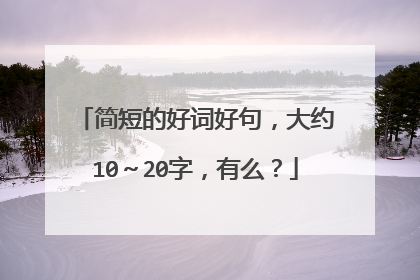 简短的好词好句，大约10～20字，有么？