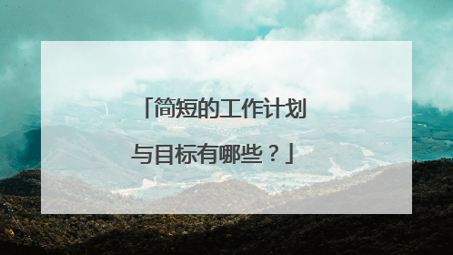 简短的工作计划与目标有哪些?