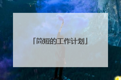 简短的工作计划