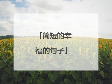 简短的幸福的句子