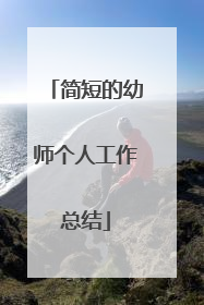 简短的幼师个人工作总结