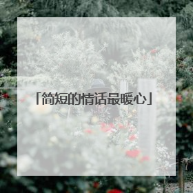 简短的情话最暖心