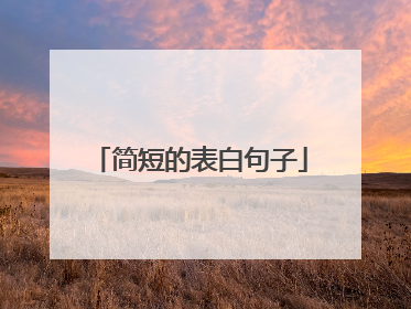 简短的表白句子