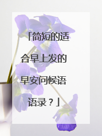 简短的适合早上发的早安问候语语录？