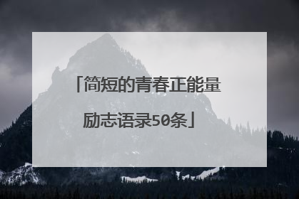 简短的青春正能量励志语录50条
