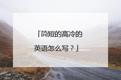简短的高冷的英语怎么写？