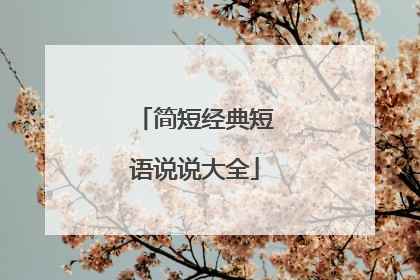 简短经典短语说说大全