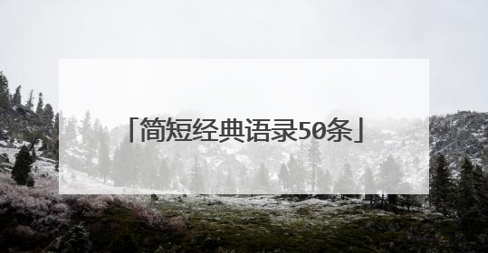 简短经典语录50条
