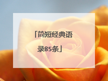 简短经典语录85条