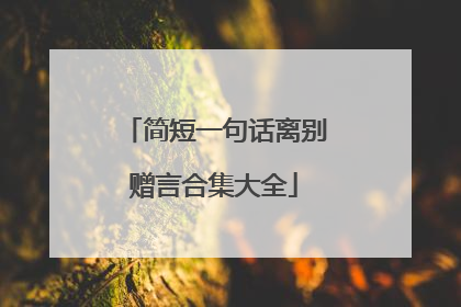简短一句话离别赠言合集大全