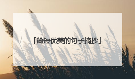 简短优美的句子摘抄