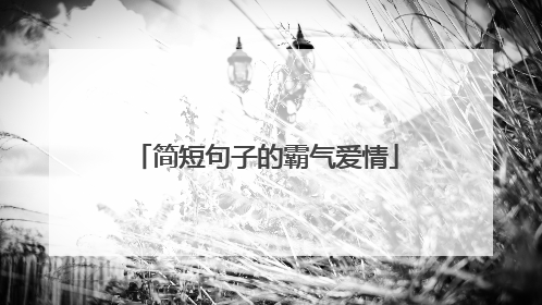 简短句子的霸气爱情