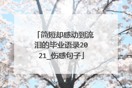 简短却感动到流泪的毕业语录2021_伤感句子