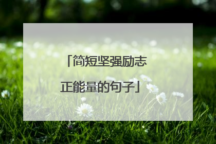 简短坚强励志正能量的句子