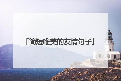 简短唯美的友情句子