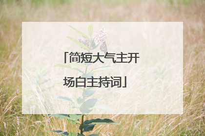 简短大气主开场白主持词