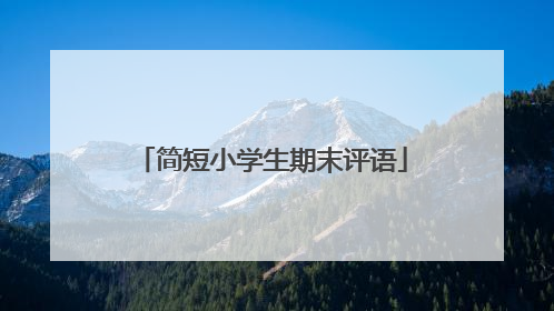 简短小学生期末评语