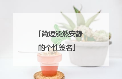 简短淡然安静的个性签名