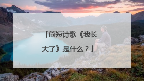 简短诗歌《我长大了》是什么？