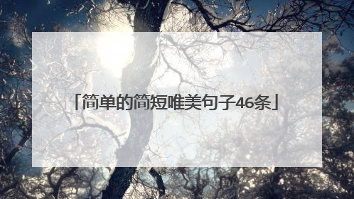简单的简短唯美句子46条