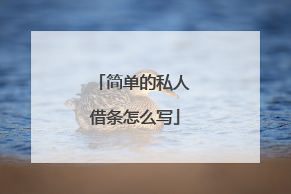简单的私人借条怎么写