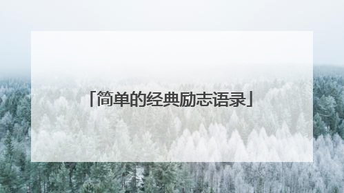 简单的经典励志语录