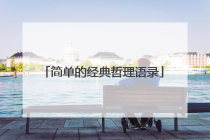 简单的经典哲理语录