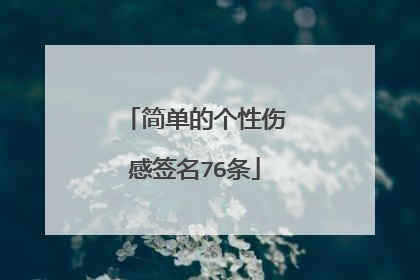简单的个性伤感签名76条