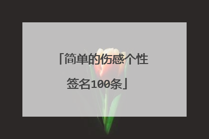 简单的伤感个性签名100条