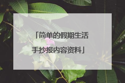 简单的假期生活手抄报内容资料
