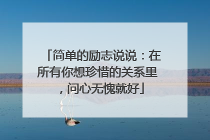 简单的励志说说：在所有你想珍惜的关系里，问心无愧就好