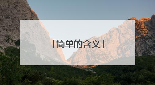 简单的含义
