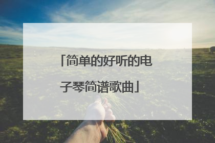 简单的好听的电子琴简谱歌曲