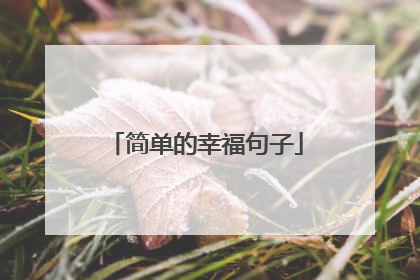 简单的幸福句子