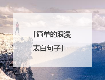 简单的浪漫表白句子
