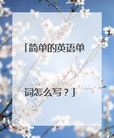 简单的英语单词怎么写?
