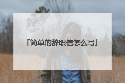 简单的辞职信怎么写