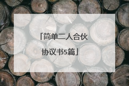 简单二人合伙协议书5篇