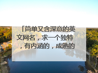 简单又含深意的英文网名，求一个独特，有内涵的，成熟的英文网名！