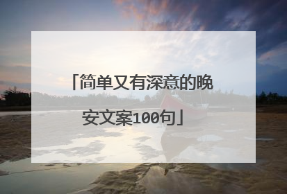 简单又有深意的晚安文案100句