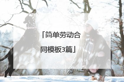 简单劳动合同模板3篇