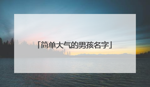 简单大气的男孩名字