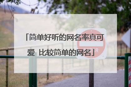 简单好听的网名率真可爱 比较简单的网名