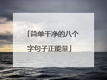 简单干净的八个字句子正能量