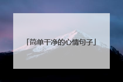 简单干净的心情句子