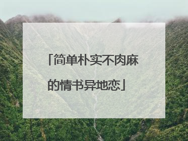 简单朴实不肉麻的情书异地恋