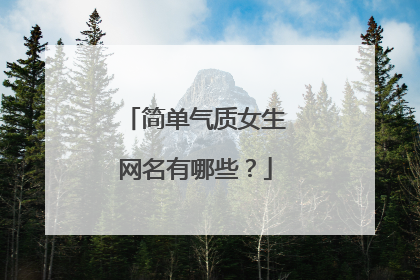 简单气质女生网名有哪些?