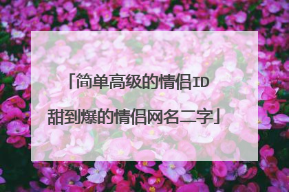 简单高级的情侣ID 甜到爆的情侣网名二字