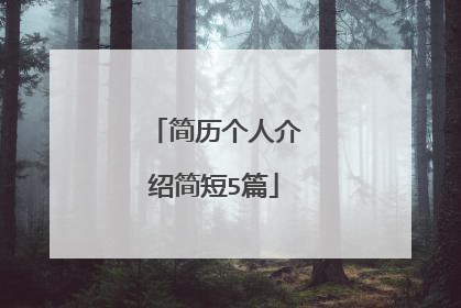 简历个人介绍简短5篇