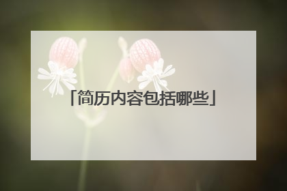 简历内容包括哪些